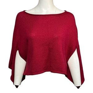 Cop Copine Dyson Shoulder Cover Vibrant Red Poncho Top Crop Sweater Size Small